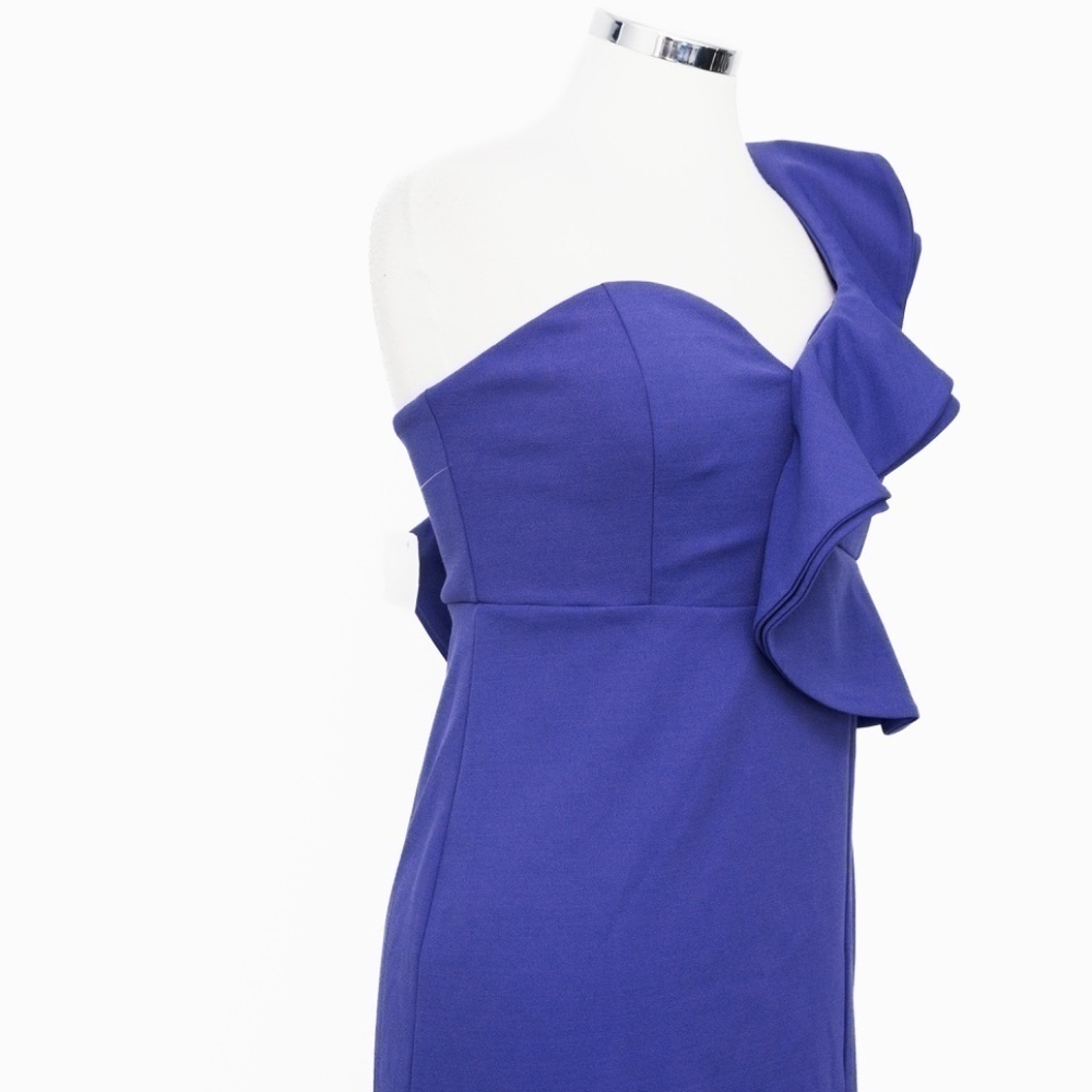 Bebe -  One-Shoulder‎ Ruffle Midi Dress - Picture 8 of 15